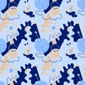 Unique vector hand drawn arwork with unusual, psychedelic cute pattern Royalty Free Stock Photo