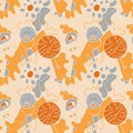 Unique vector hand drawn arwork with unusual, psychedelic cute pattern Royalty Free Stock Photo