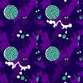 Unique vector hand drawn arwork with unusual, psychedelic cute pattern Royalty Free Stock Photo