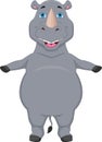 Cute baby rhino cartoon on white background Royalty Free Stock Photo