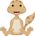 Cute gecko cartoon on white background