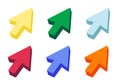 3d vector icon, mouse pointer, up arrow, arrow icon set Royalty Free Stock Photo