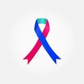 Blue Pink Teal Awareness Ribbon Thyroid Cancer