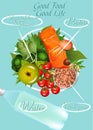 Good food. Good life. Good food poster design template Royalty Free Stock Photo