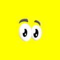 illustration of a pair of cartoon eyes on yellow