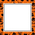 Halloween cartoon frame vector for flayer, blank, price or social media, mock up or greeting card,