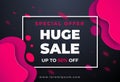 Web black banner modern fluid for social media stories sale, web page, mobile phone. template design special offer Royalty Free Stock Photo