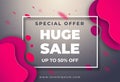 Web gray banner modern fluid for social media stories sale, web page, mobile phone. template design special offer Royalty Free Stock Photo