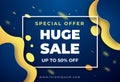 Web blue banner modern fluid for social media stories sale, web page, mobile phone. template design special offer Royalty Free Stock Photo