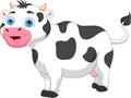 Cute baby cow cartoon on white background Royalty Free Stock Photo