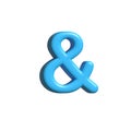 Symbol and ampersand logo icon. 3D rendering
