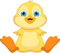 Cute baby duck cartoon on white background Royalty Free Stock Photo