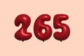 Red Helium Balloon 3D Number 265 Royalty Free Stock Photo