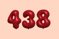 Red Helium Balloon 3D Number 438 Royalty Free Stock Photo