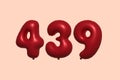 Red Helium Balloon 3D Number 439 Royalty Free Stock Photo