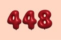 Red Helium Balloon 3D Number 448 Royalty Free Stock Photo