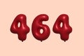 Red Helium Balloon 3D Number 464 Royalty Free Stock Photo