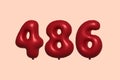Red Helium Balloon 3D Number 486 Royalty Free Stock Photo