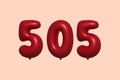 Red Helium Balloon 3D Number 505 Royalty Free Stock Photo