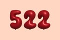 Red Helium Balloon 3D Number 522 Royalty Free Stock Photo