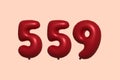 Red Helium Balloon 3D Number 559 Royalty Free Stock Photo
