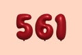 Red Helium Balloon 3D Number 561 Royalty Free Stock Photo