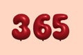 Red Helium Balloon 3D Number 364 Royalty Free Stock Photo