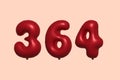 Red Helium Balloon 3D Number 363 Royalty Free Stock Photo