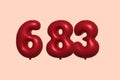 Red Helium Balloon 3D Number 682 Royalty Free Stock Photo