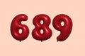 Red Helium Balloon 3D Number 689 Royalty Free Stock Photo