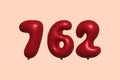 Red Helium Balloon 3D Number 762 Royalty Free Stock Photo