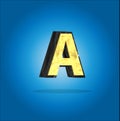 Grey letter A logo isolated from blue background. 3D illustration Royalty Free Stock Photo