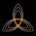 Holy Trinity, Triquetra symbol,Trinity or trefoil knot, Celtic symbol of Eternity. Royalty Free Stock Photo