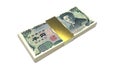 Japanese yen currency 3d rendering Royalty Free Stock Photo