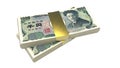 Japanese yen currency 3d rendering Royalty Free Stock Photo