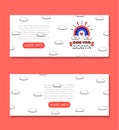 Know Your Worth Trendy Cartoon with Clouds Pattern Banner Set Design Template Royalty Free Stock Photo