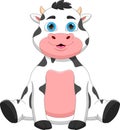 Cartoon baby cow on white background Royalty Free Stock Photo