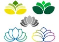 Set of plant lotus symbols