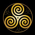 Holy Trinity, Triquetra symbol,Trinity or trefoil knot, Celtic symbol of Eternity wall decor Royalty Free Stock Photo