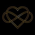 Infinity heart logo symbol for eternal bond, balance, focus, harmony, kundalini, commitment, divine power