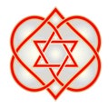 Star of David, merkabah, celtic knot red isolated