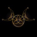 Triple Goddess Knot Neopaganism symbol, Holy Trinity, phase of the Moon, stages, life cycle, wall decor, talisman, amulet Royalty Free Stock Photo