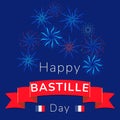 Happy Bastille Day, the French National Day poster and concept design. France independence day celebration card. Royalty Free Stock Photo