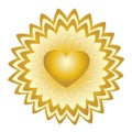 Symbol of God`s love, Sunflower gold heart, magical love healing universal sun energy, life source