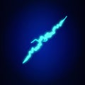 Vector realistic lightning isolated on black background. Royalty Free Stock Photo