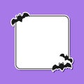 Bats square border frame template. Halloween theme frames