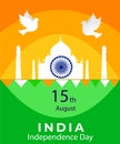 Monument and Landmark of India on Indian Independence Day celebration background Royalty Free Stock Photo