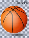 Realistic basketball on a transparent background. Royalty Free Stock Photo