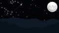 Mountain moon star background