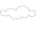 Cloud, weather phenomenon sign for weather forecast - vector linear picture with editable outline for coloring book, logo or picto